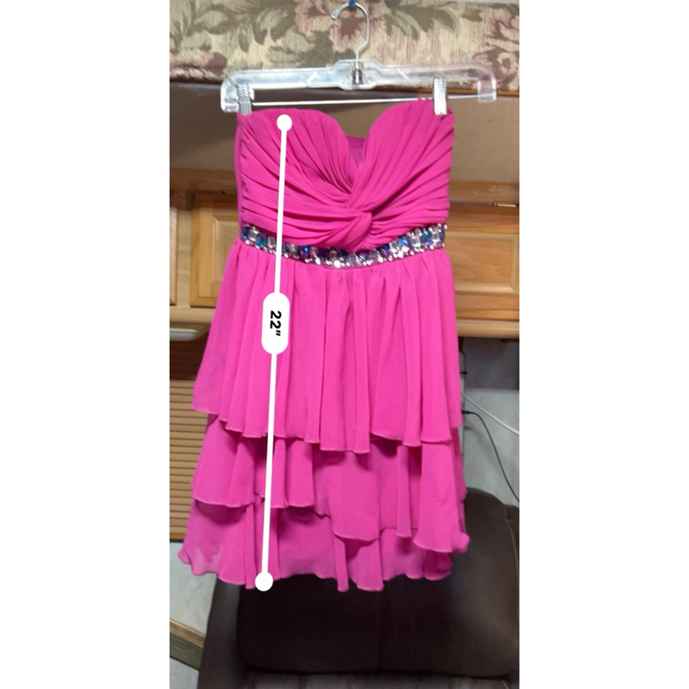 Jodi Kristopher Pink Strapless Beaded Dress Women's Size 1 - Picture 8 of 8